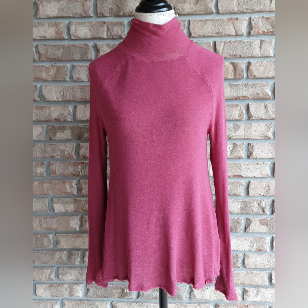 Intimately Free People Raspberry Mock Neck Sweater.